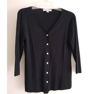 Carolyn Taylor Button Up Black Cardigan - Size Small